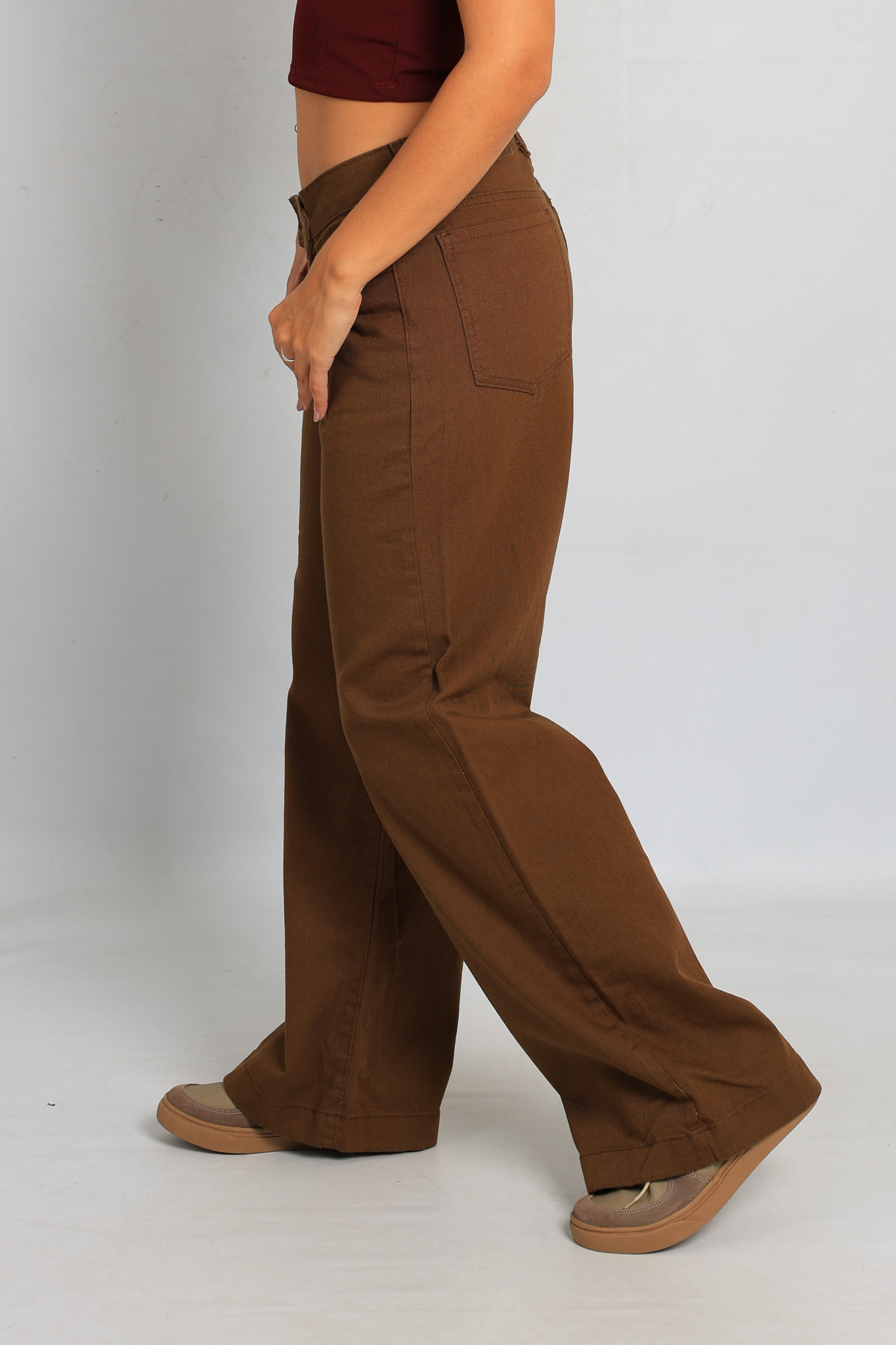 Art. 734 | Wide Leg Marrón Tiro Medio
