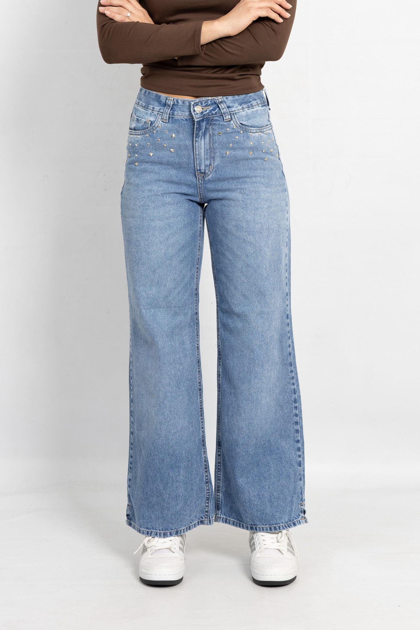 Art. 794 | Wide Leg Nevado con tachitas bolsillo TA