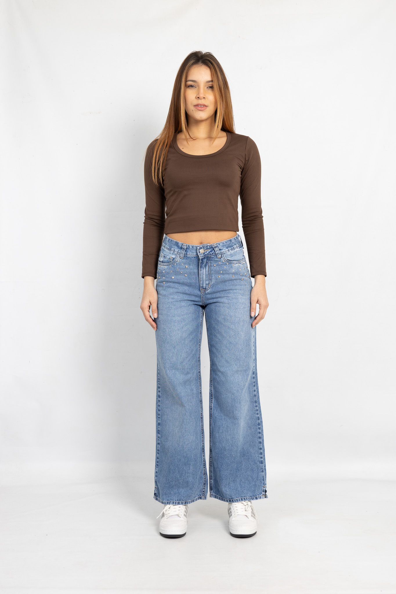 Art. 794 | Wide Leg Nevado con tachitas bolsillo TA