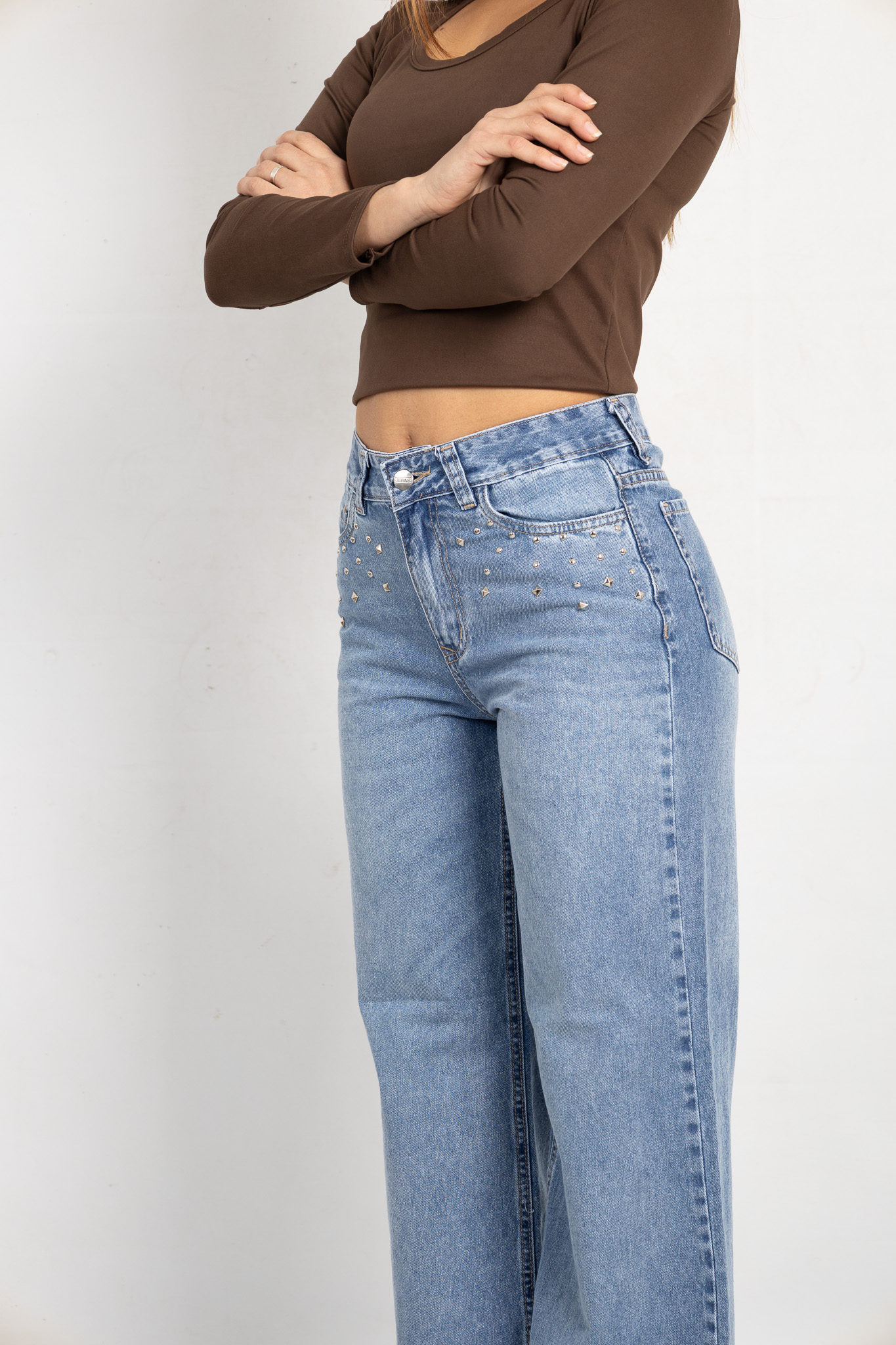 Art. 794 | Wide Leg Nevado con tachitas bolsillo TA
