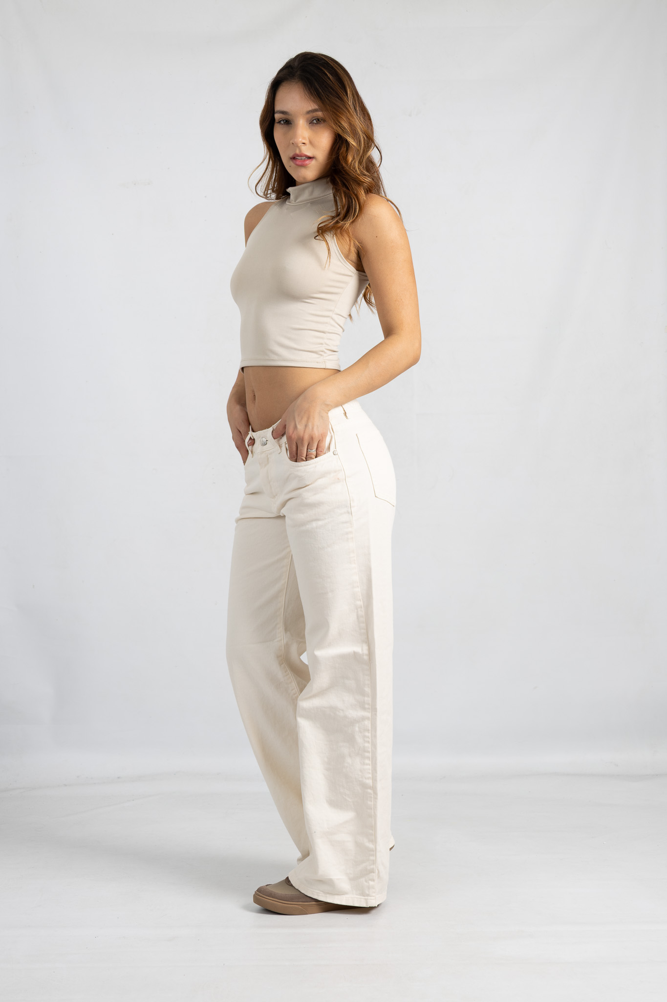 Art 857 | Wide leg beige clasico TM