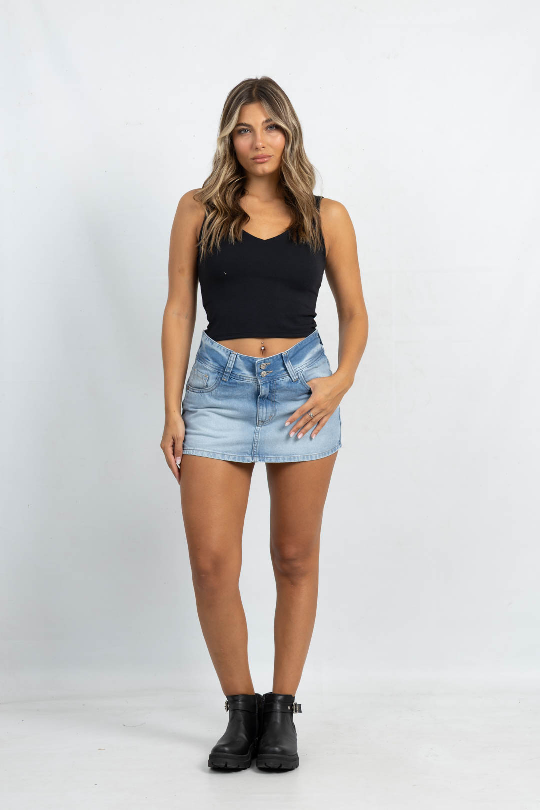 M-76 | Short Pollera Nevado Clasico Doble Boton HC