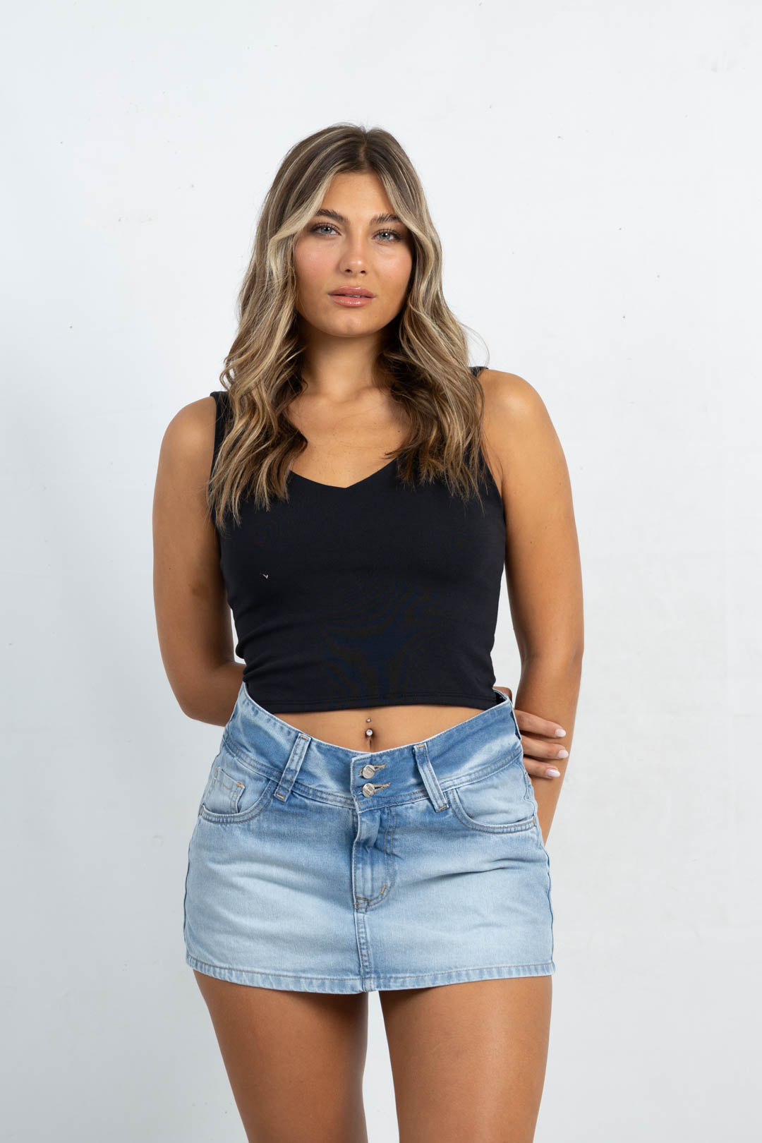 M-76 | Short Pollera Nevado Clasico Doble Boton HC