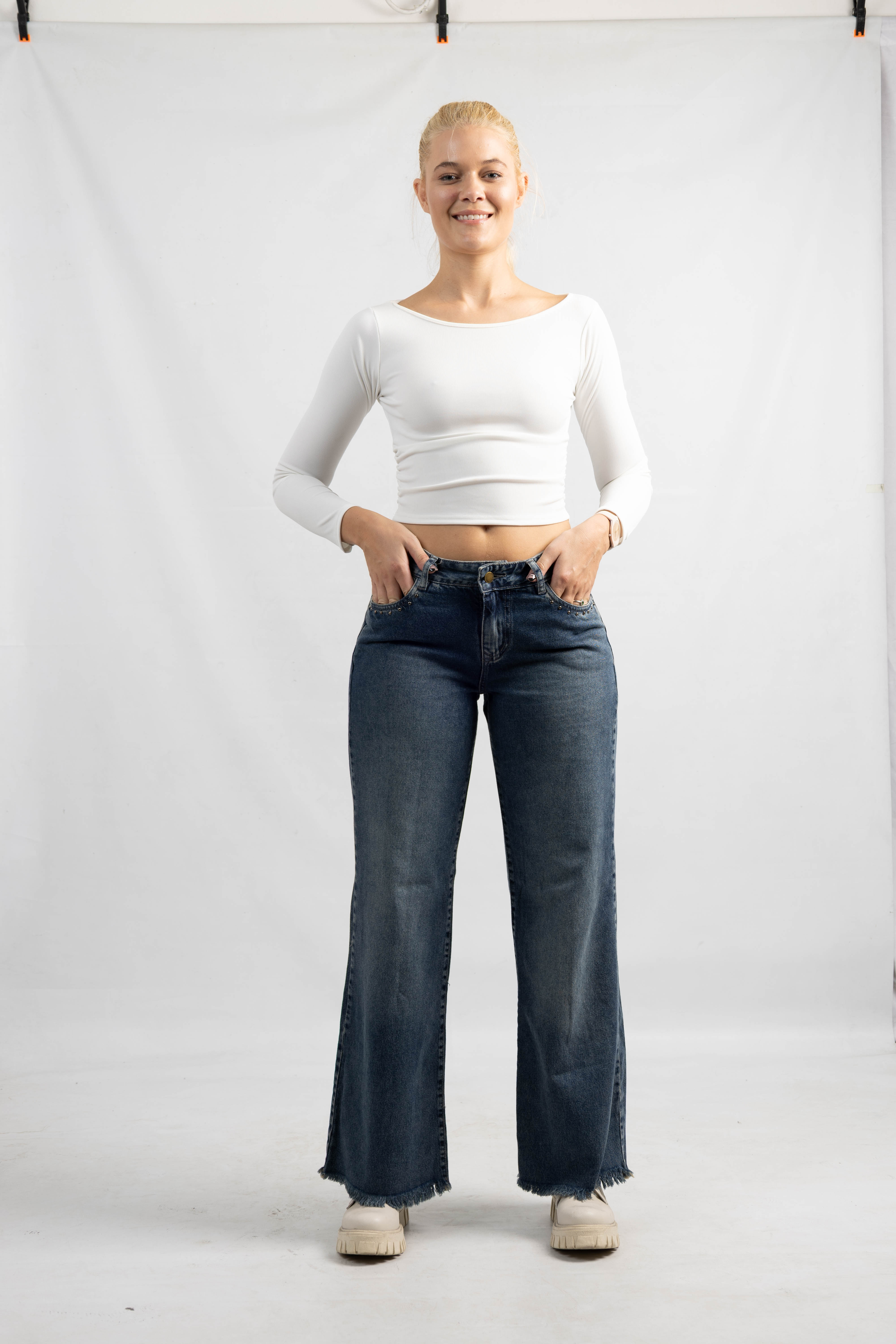 Art. 904 | Wide leg Oxido Tachitas bolsillo HG TM