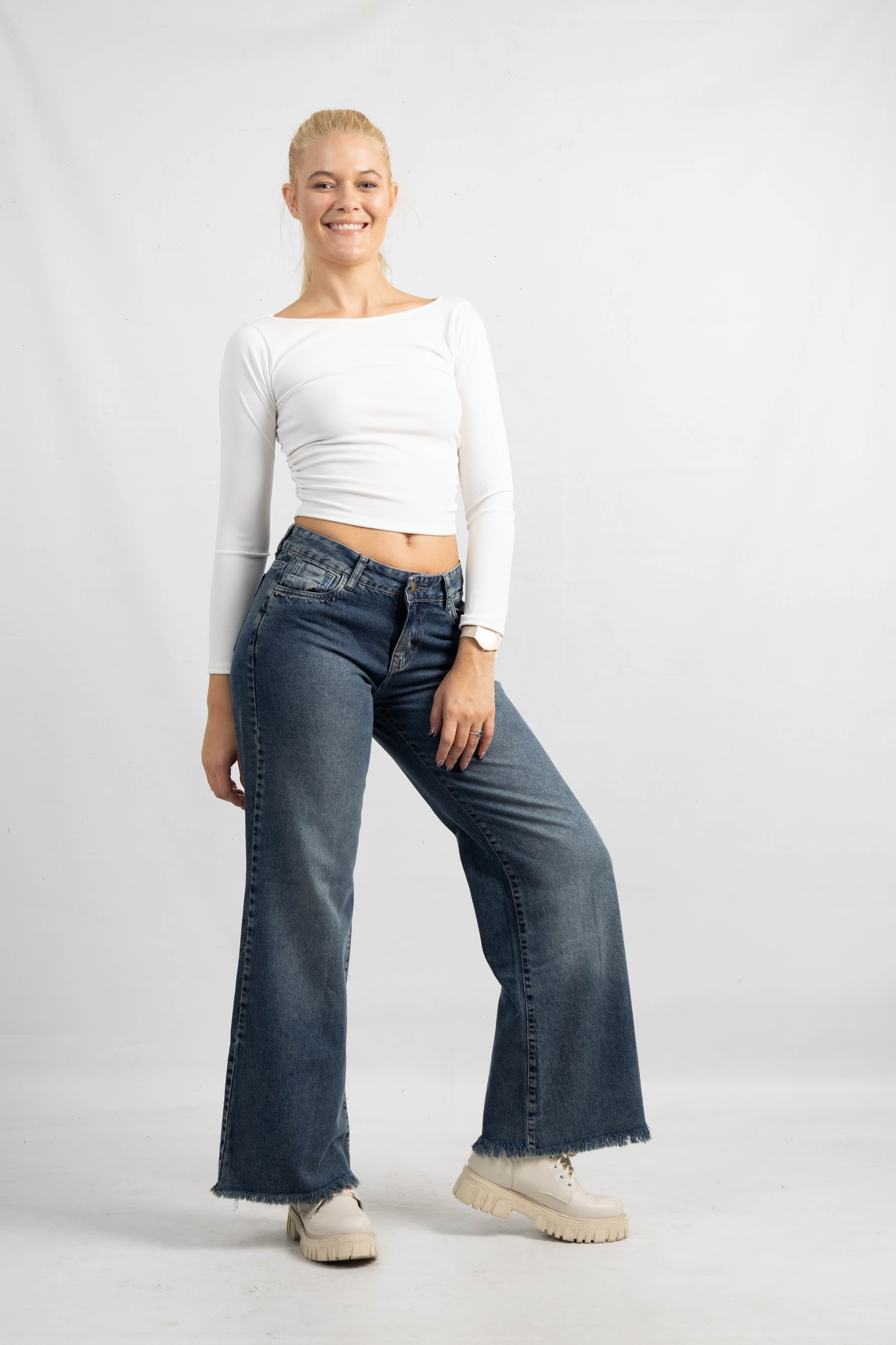 Art. 904 | Wide leg Oxido Tachitas bolsillo HG TM