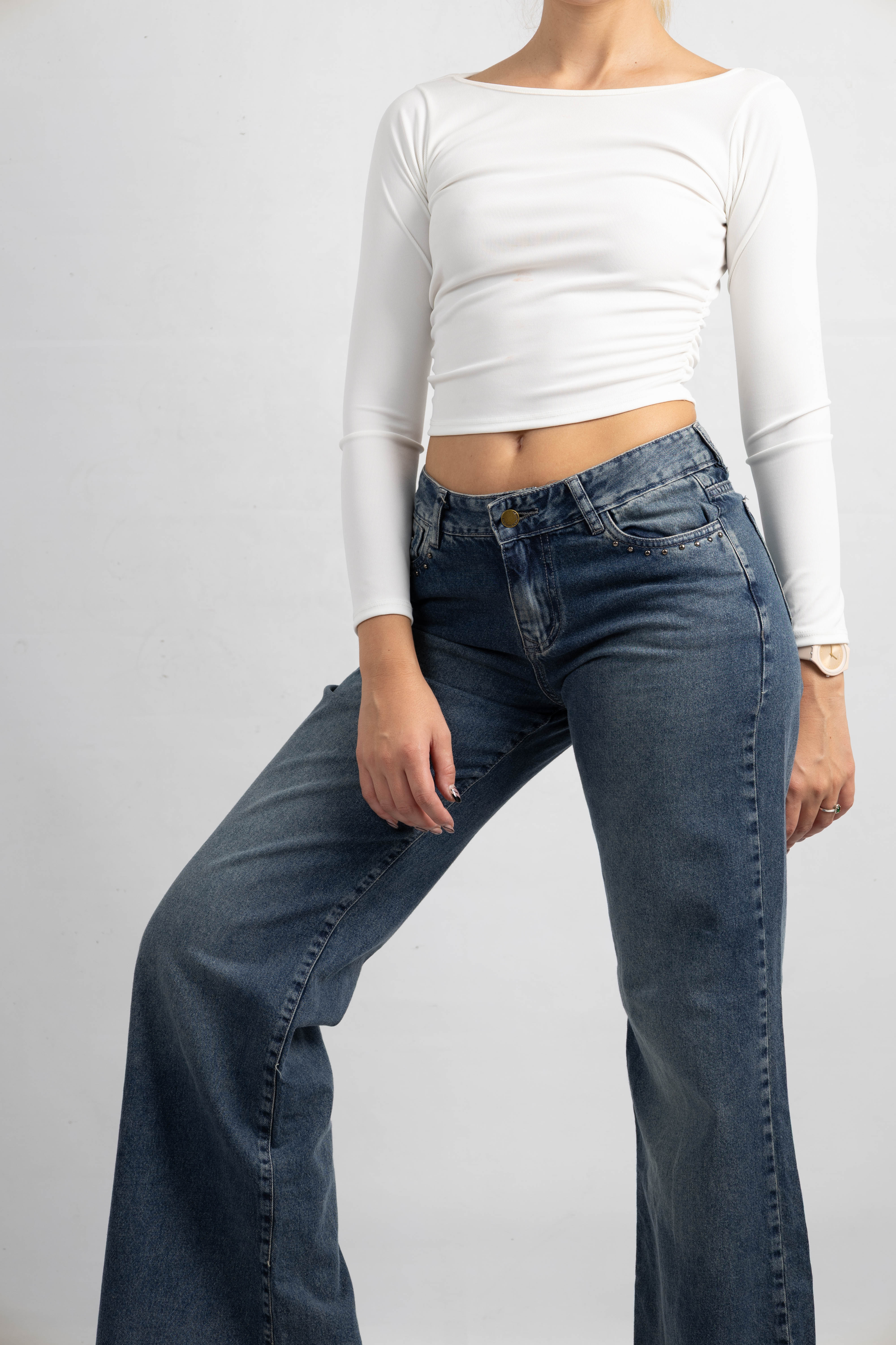 Art. 904 | Wide leg Oxido Tachitas bolsillo HG TM