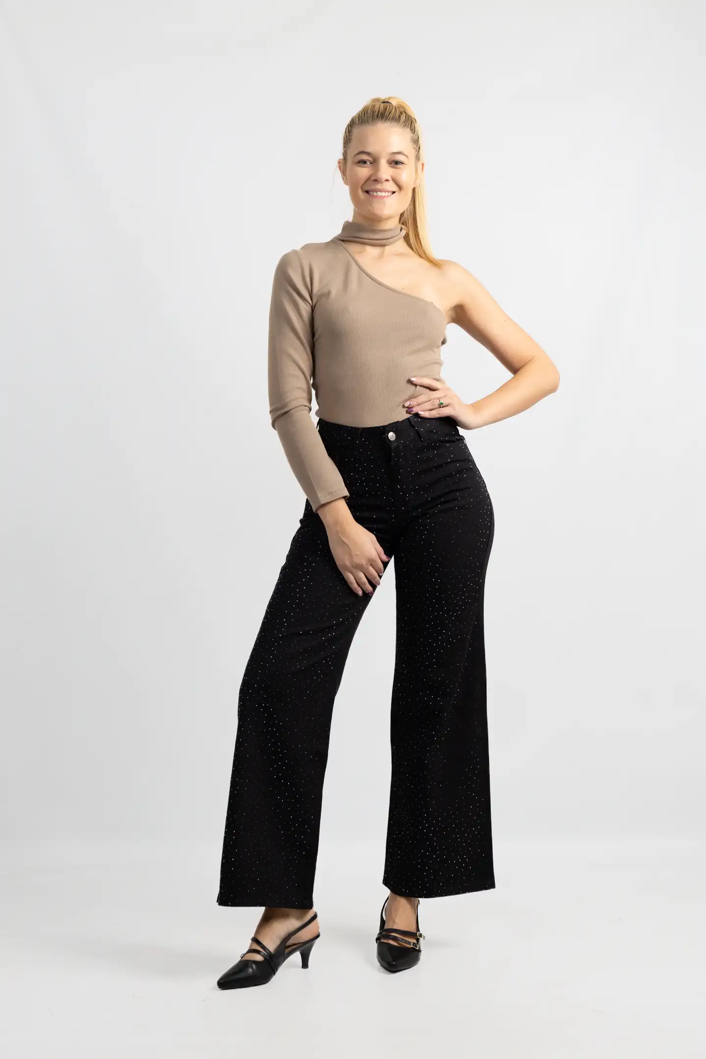 Art. 911 | Wide Leg Strass Negro TA