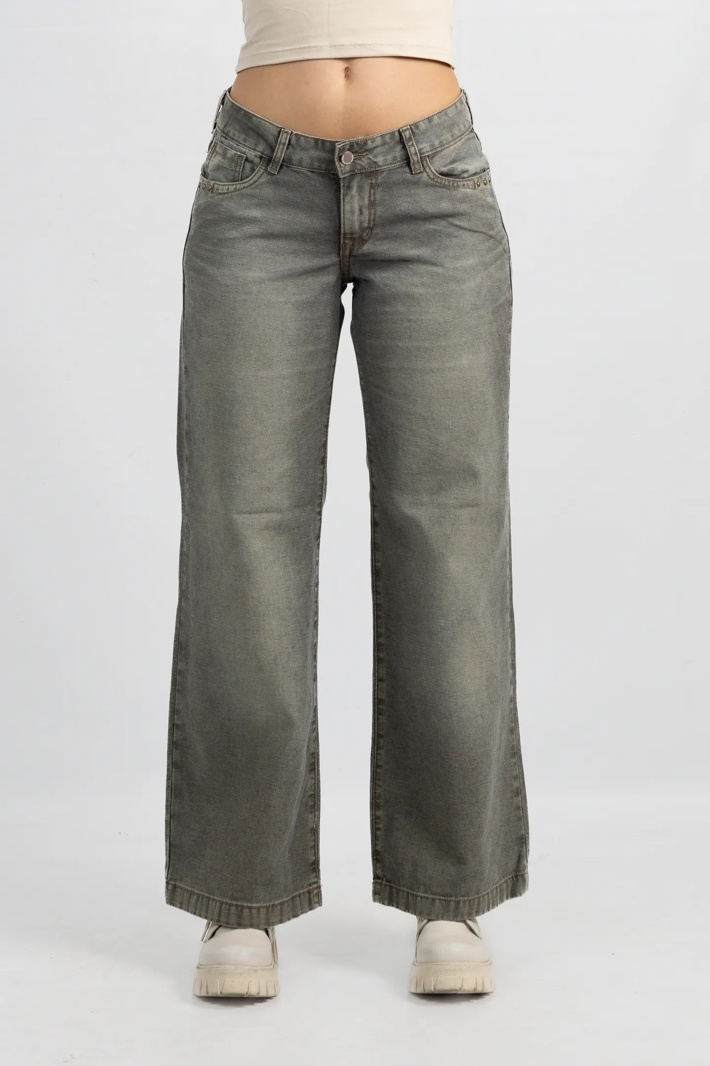 Art. 930 | Wide leg olive Rust Detalle Bolsillos TB
