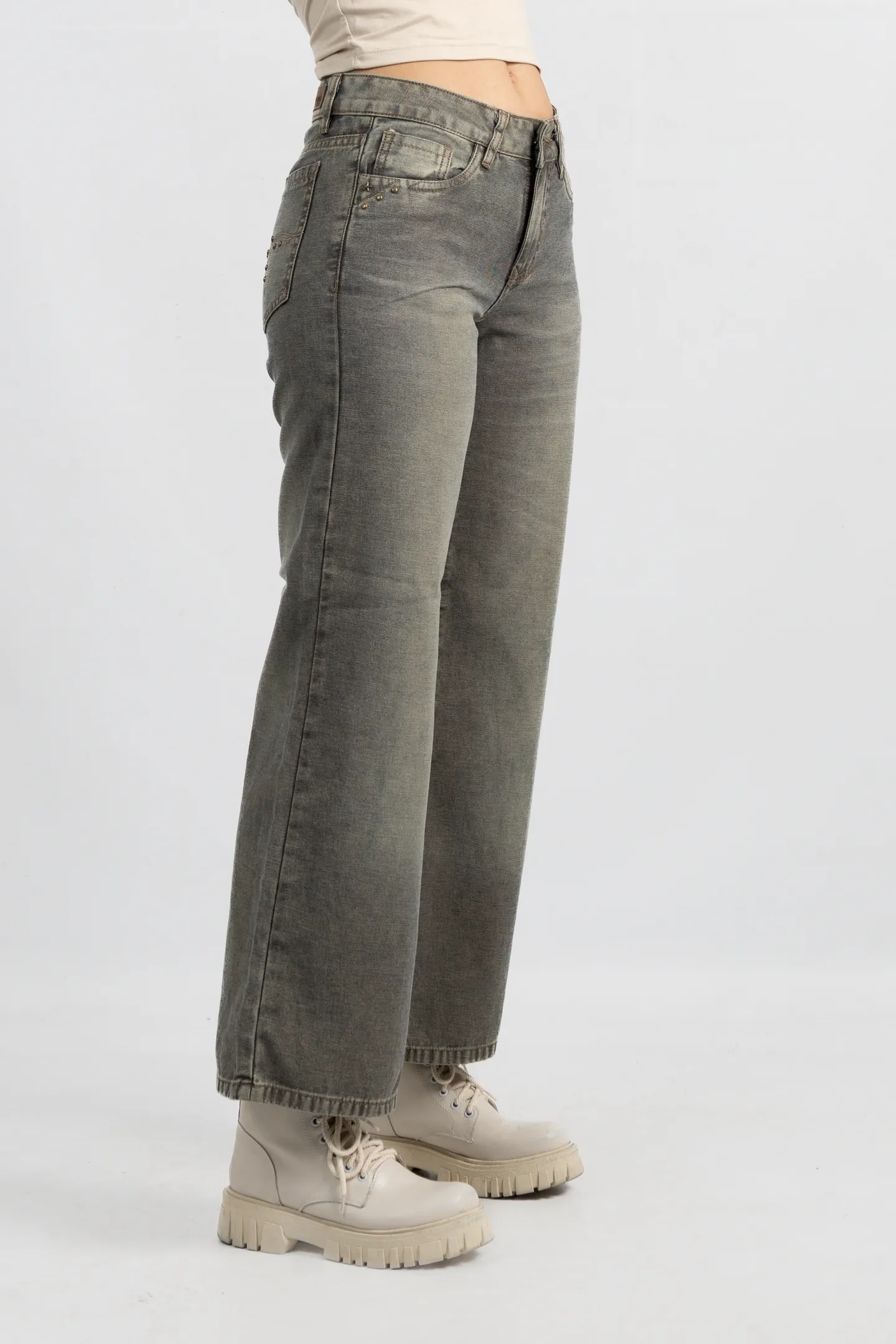 Art. 929 | Wide Leg olive Rust Detalle Bolsillo TM