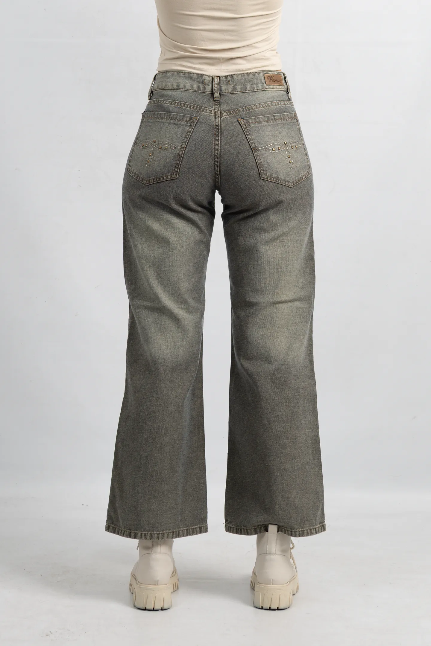 Art. 929 | Wide Leg olive Rust Detalle Bolsillo TM
