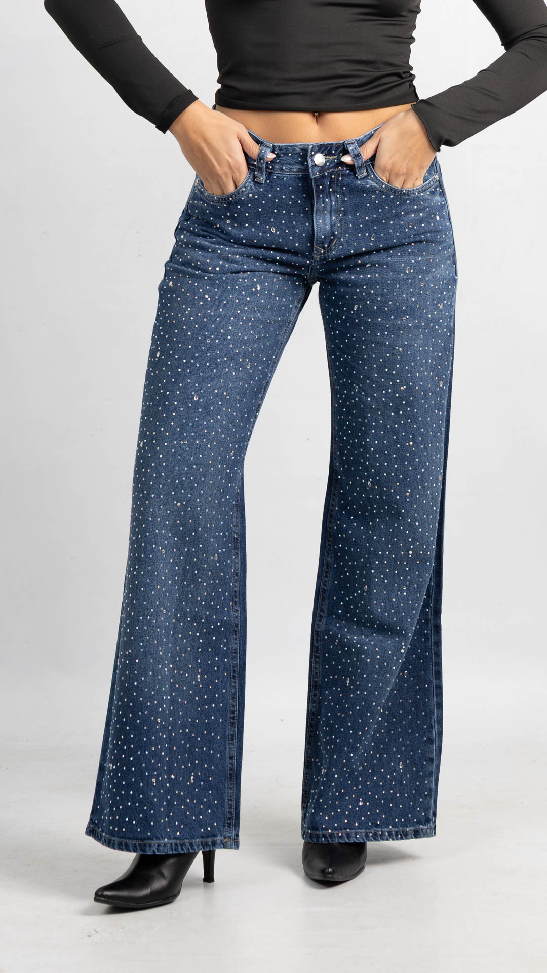 Art. 955 | Wide leg Nevado Oscuro Strass TM