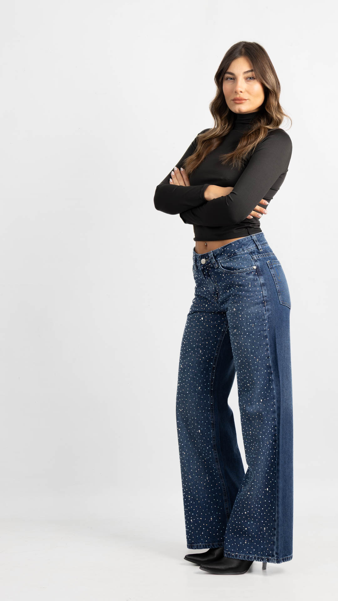 Art. 955 | Wide leg Nevado Oscuro Strass TM