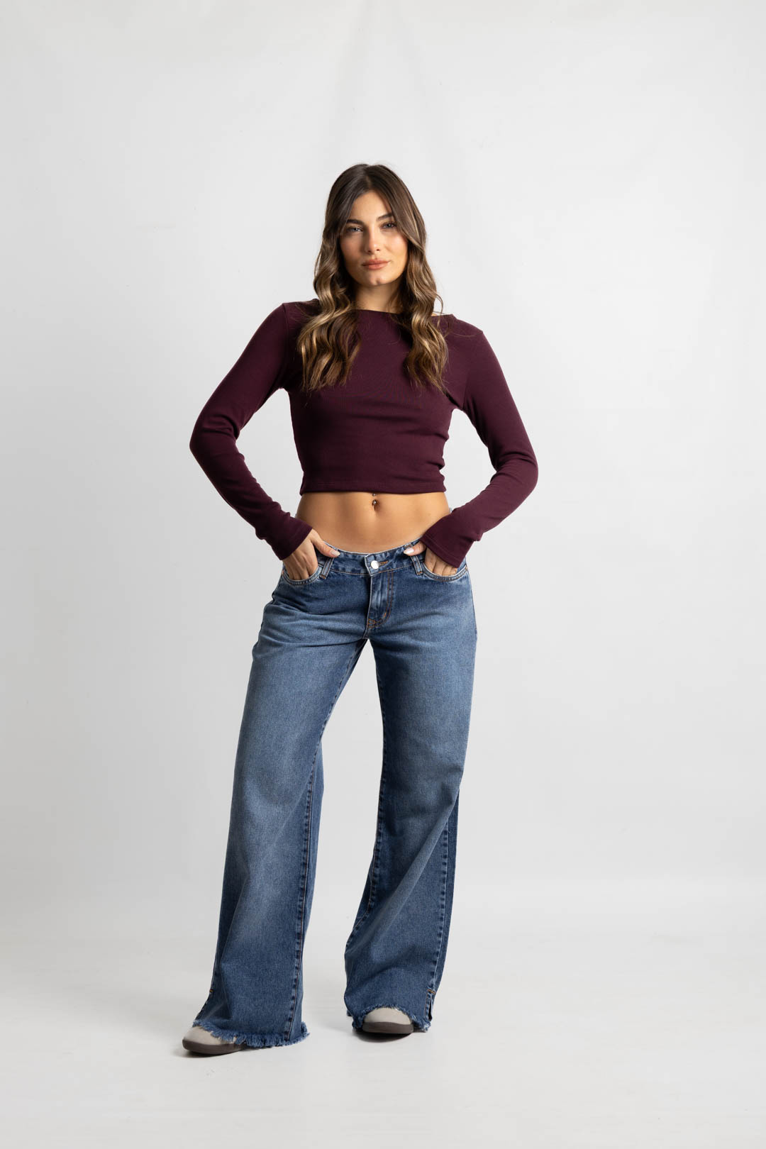 Art. 968 | Wide leg Nevado Oscuro Desflecado TB