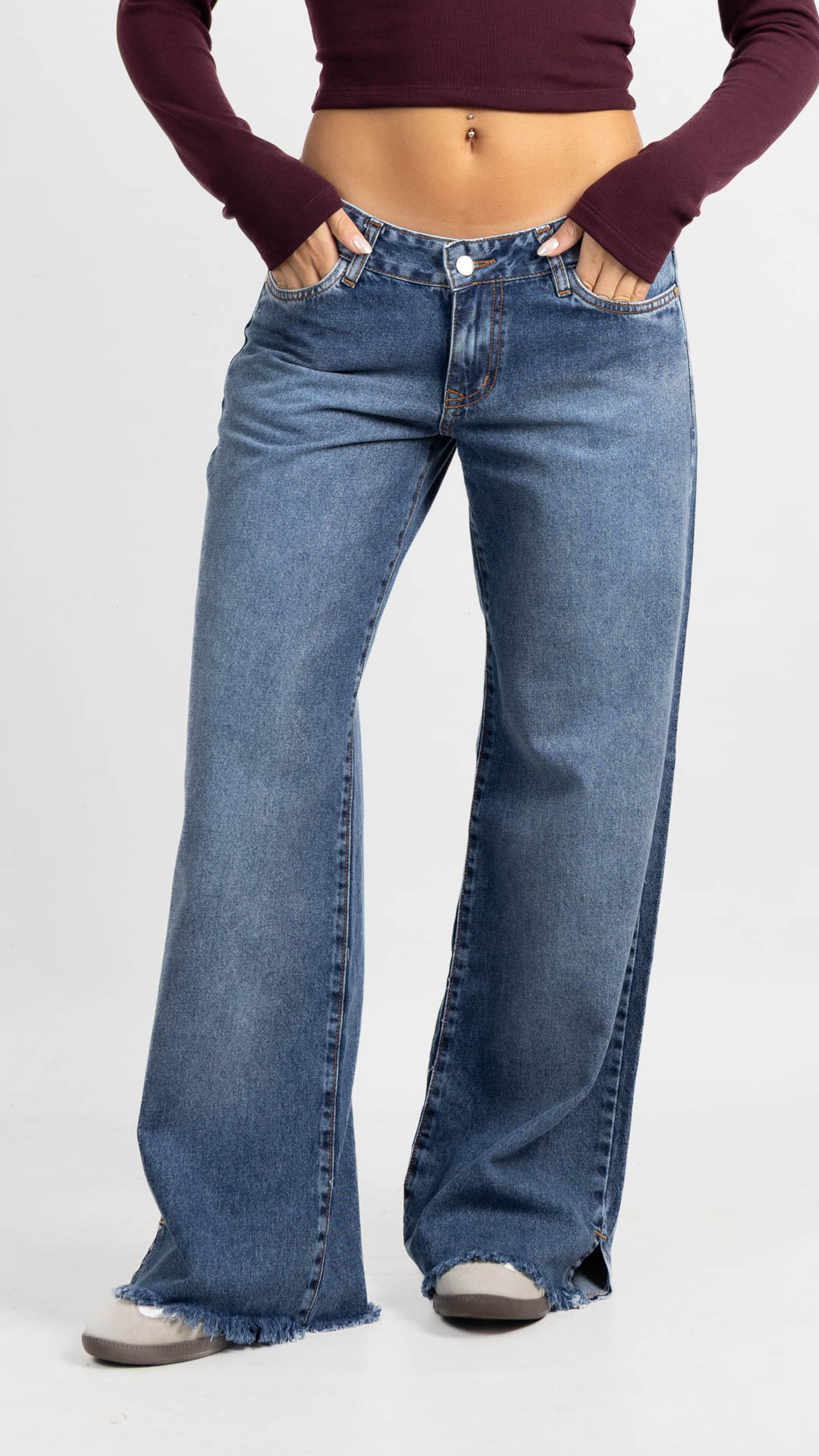 Art. 968 | Wide leg Nevado Oscuro Desflecado TB