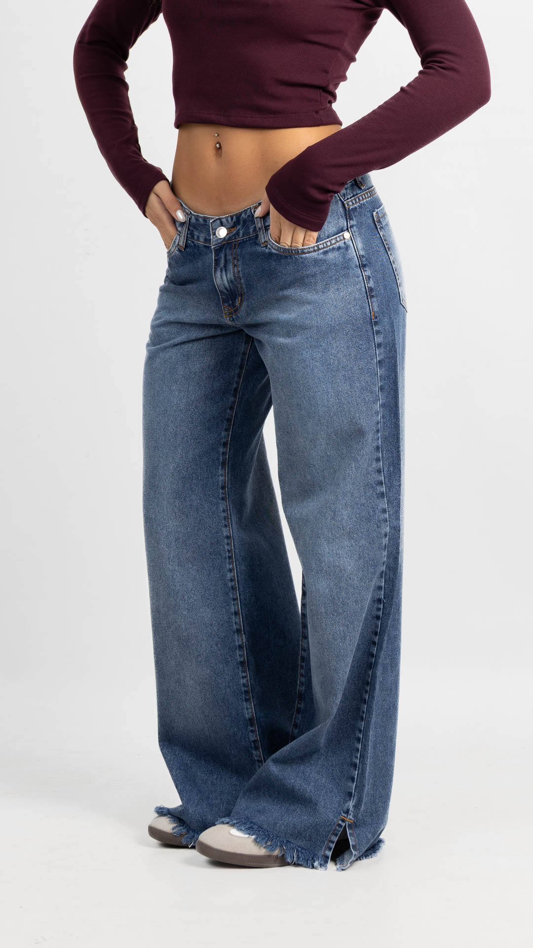 Art. 968 | Wide leg Nevado Oscuro Desflecado TB