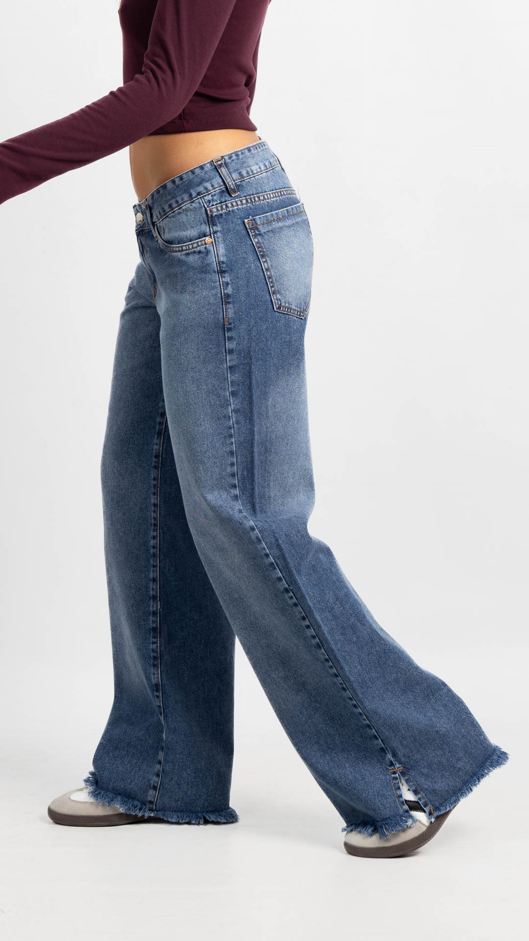 Art. 968 | Wide leg Nevado Oscuro Desflecado TB