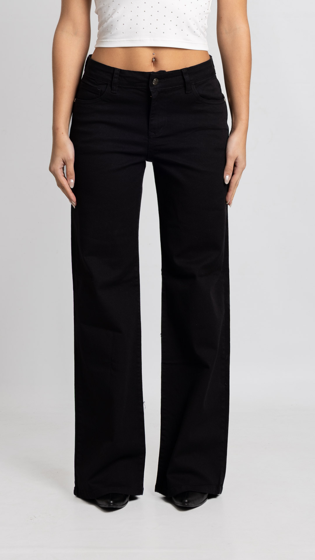 Art. 971 | Wide leg Elastizado Negro Clasico TM
