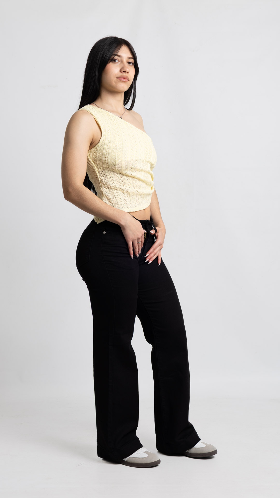 989 Art. 989 | Wide Leg Negro Elastizado TM