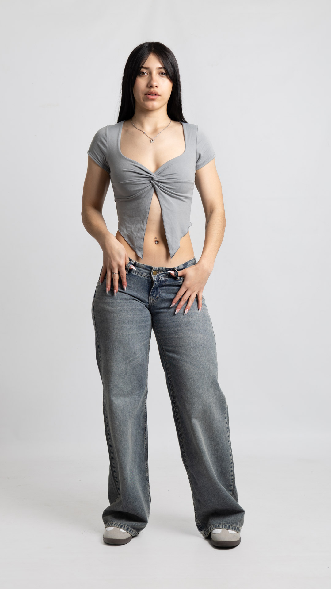 1009 Art. 1009 | Wide Leg Oxido Nevado Detalle con tachitas ETB