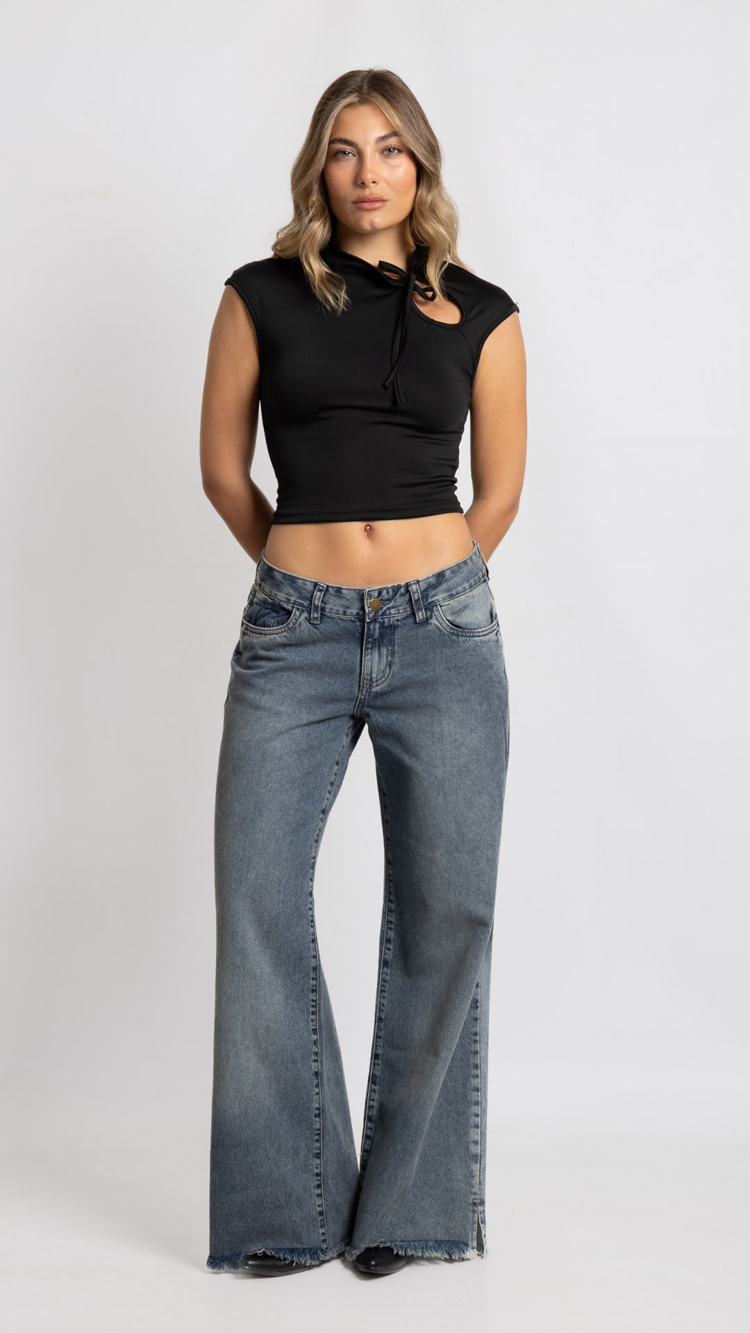 1016 Art. 1016 | Wide Leg Nevado Matizado Desflecado TB