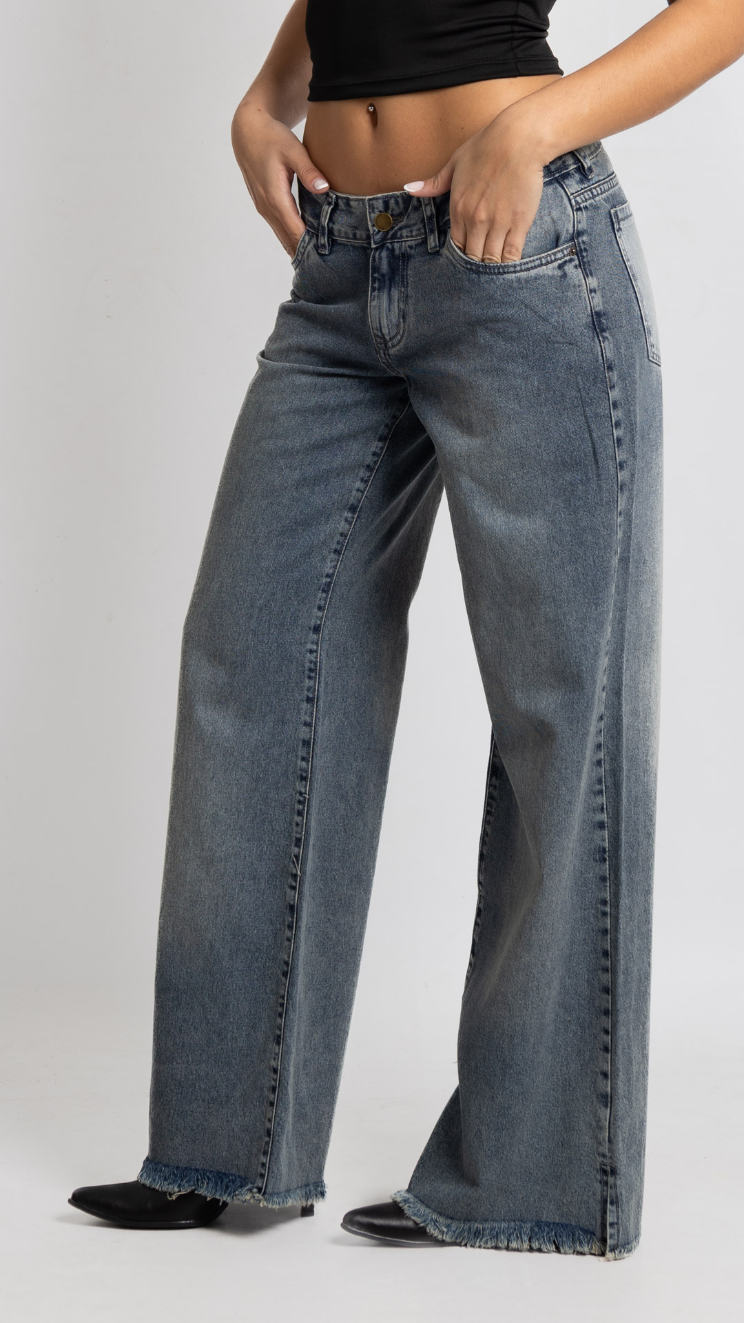 Art. 1016 | Wide Leg Nevado Matizado Desflecado TB