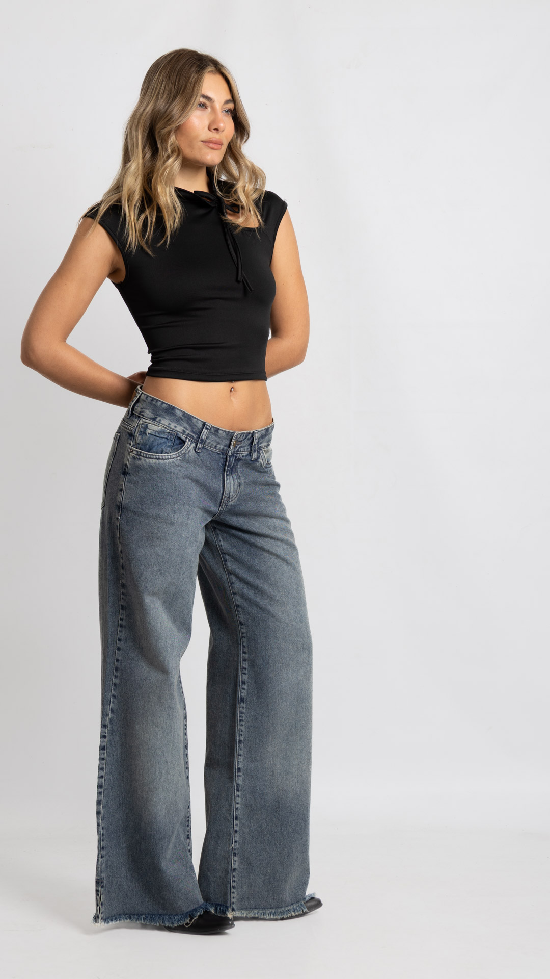 Art. 1016 | Wide Leg Nevado Matizado Desflecado TB